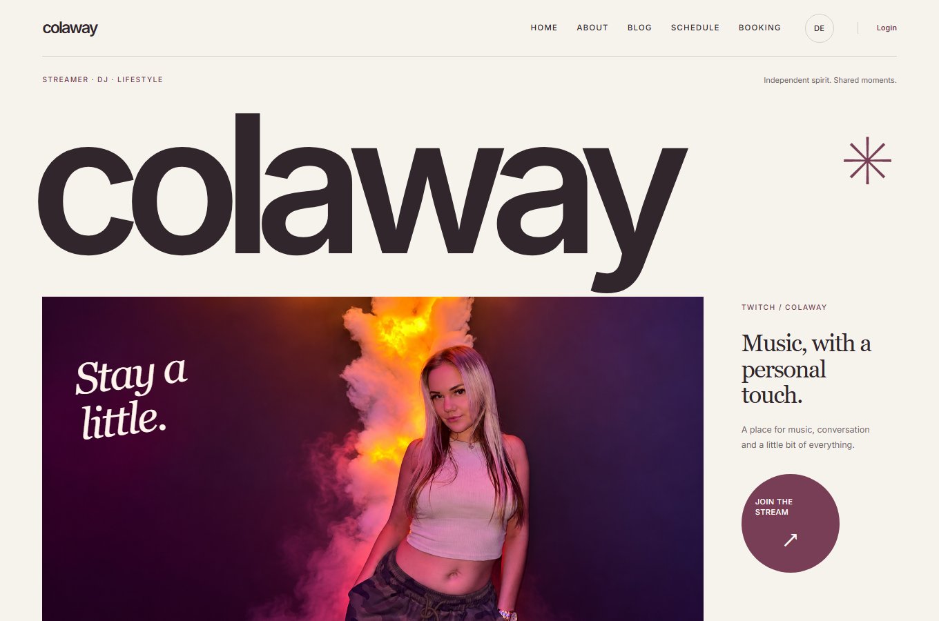 Preview of the Colaway homepage