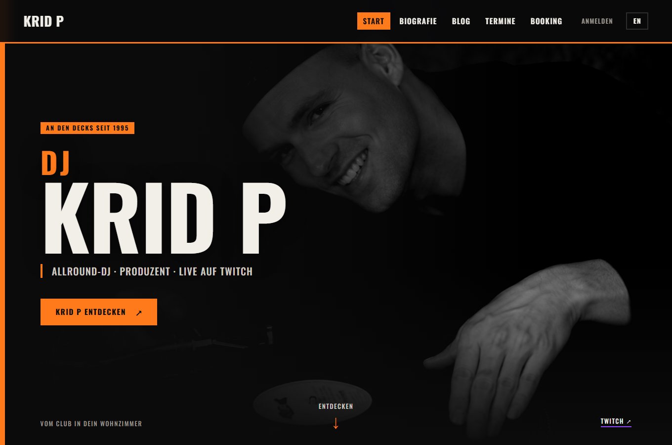 Vorschau der DJ KRID P-Startseite